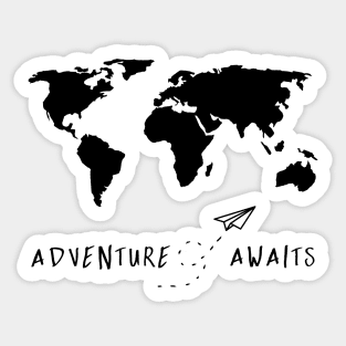 Adventure Awaits Minimal World Map Sticker